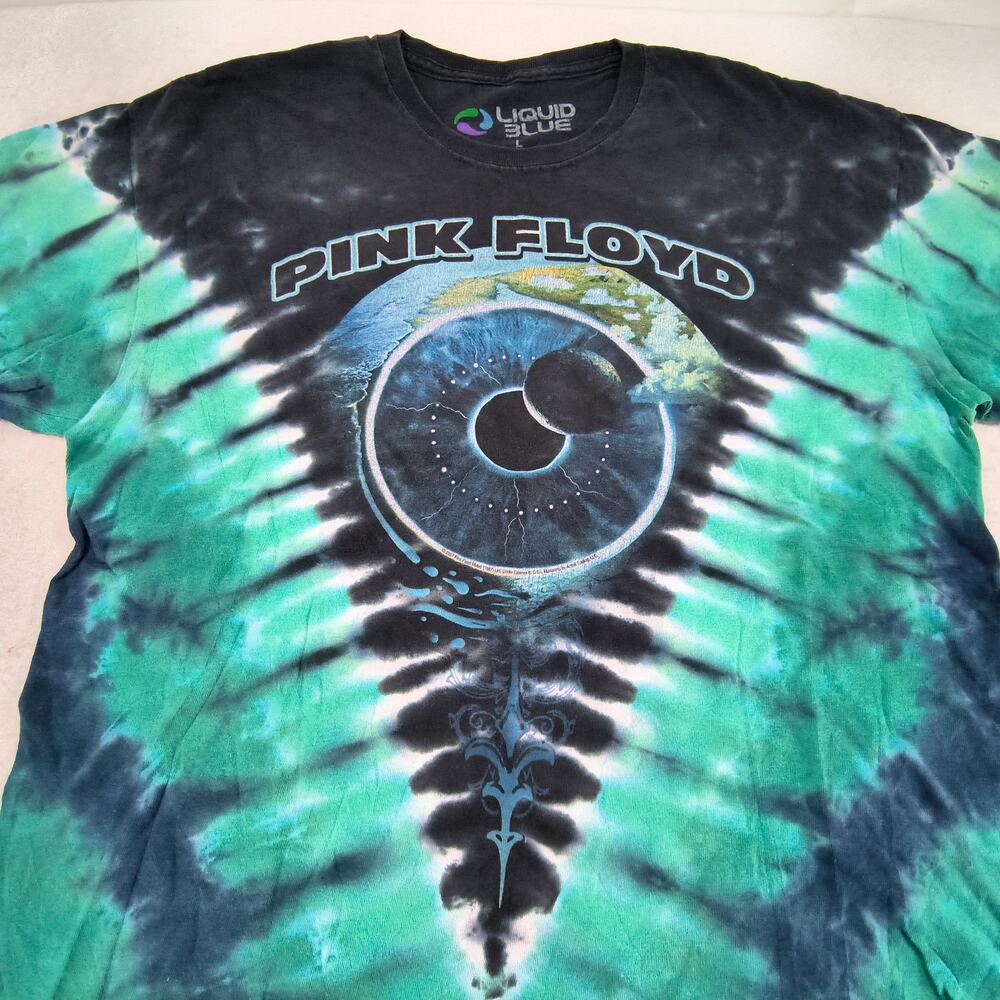 Pink Floyd Band Graphic Short Sleeve Crew Neck T Shirt Adult Mens Size L Tie Dye